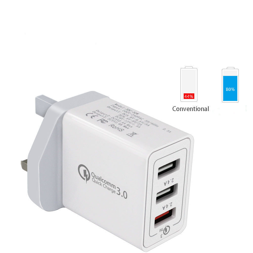 Simple And Fast Charging Mobile Phone 3USB Charger