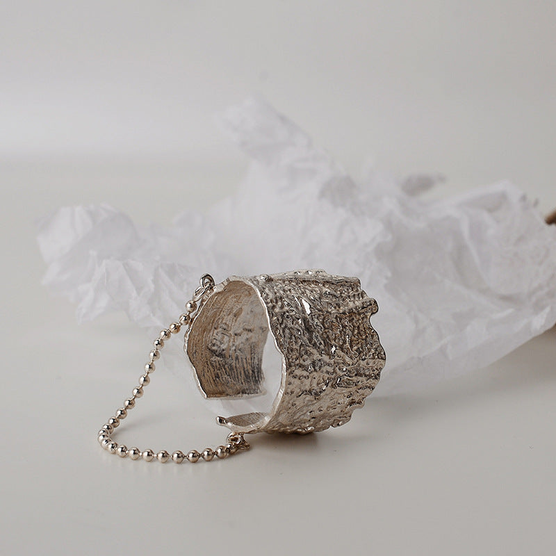 Tin Foil Texture Normcore Style Ring
