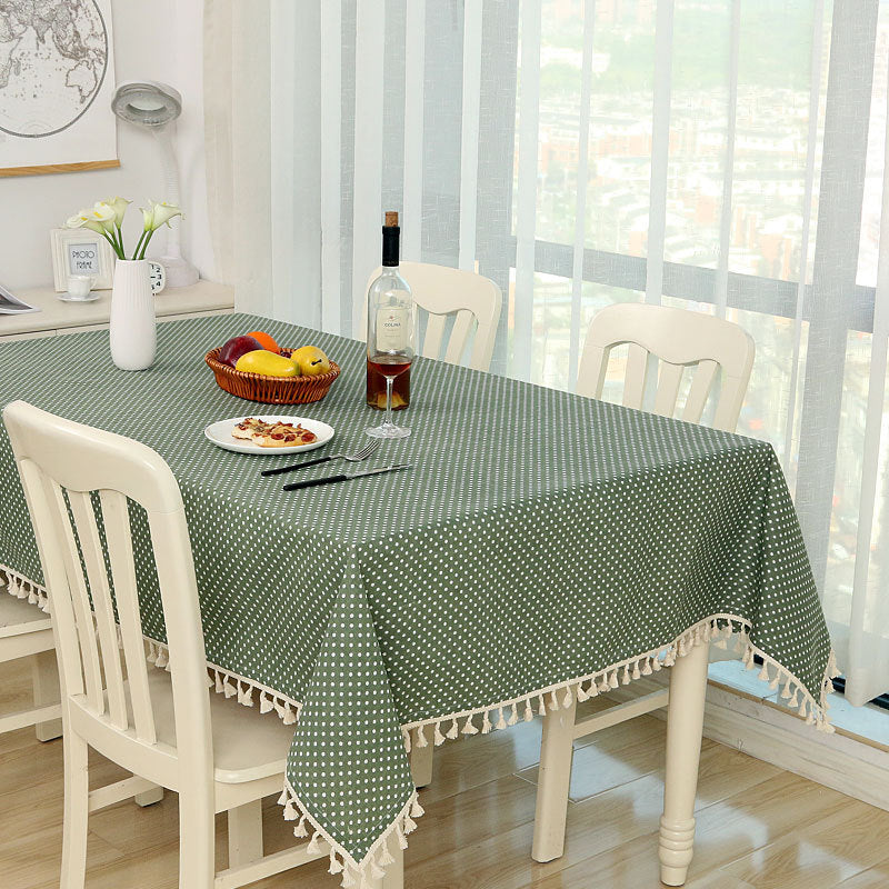 Cotton And Linen Round Table Rectangular Garden Tablecloth