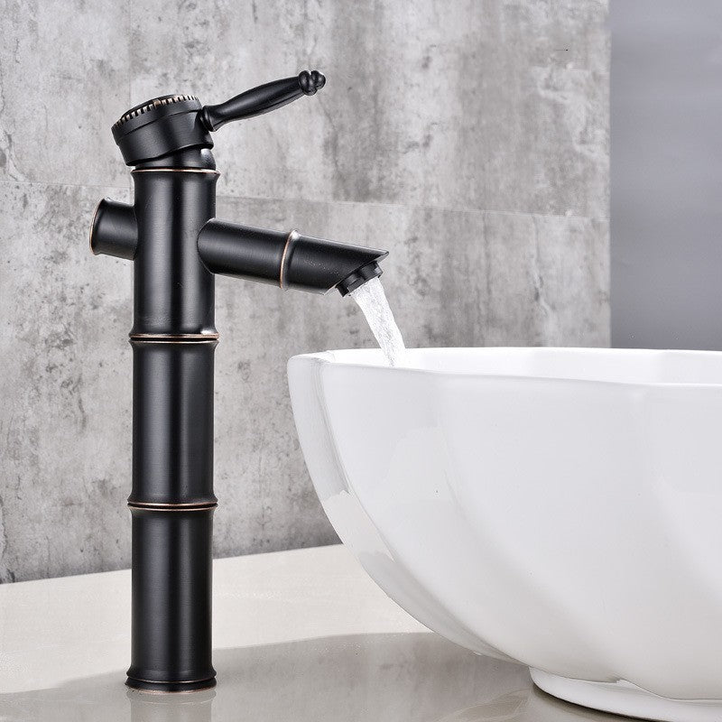 All Copper Hot And Cold Antique Retro Black Antique Faucet Basin