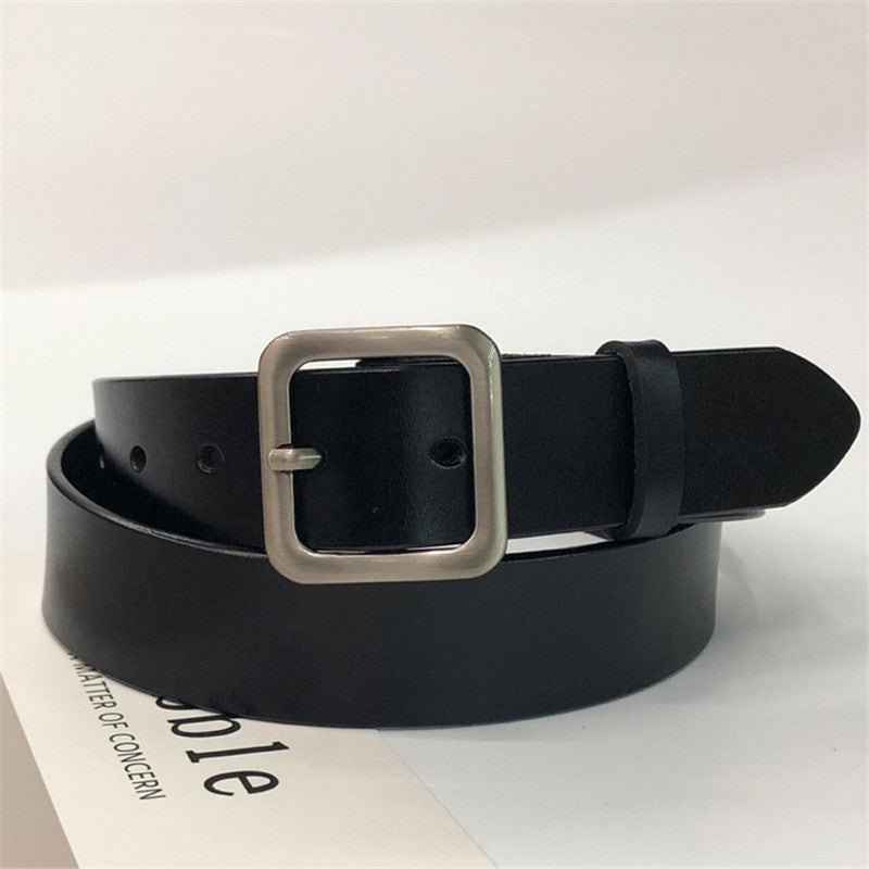Ceinture en cuir pour femme avec boucle carrée