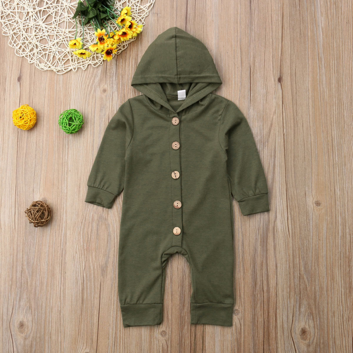 Hooded Single Breasted Baby Romper