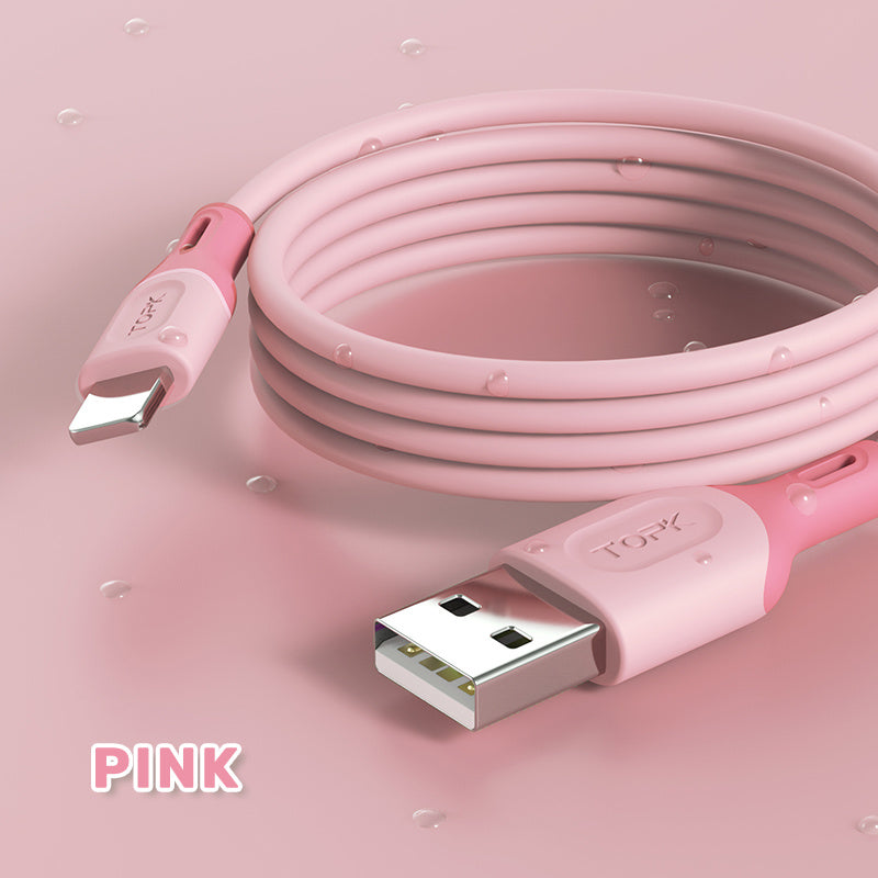 Liquid mobile phone fast charging silicone data cable