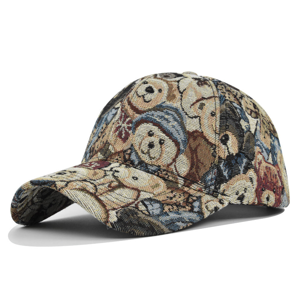 Korean Version Of Bear Baseball Cap Dog Printed Casual