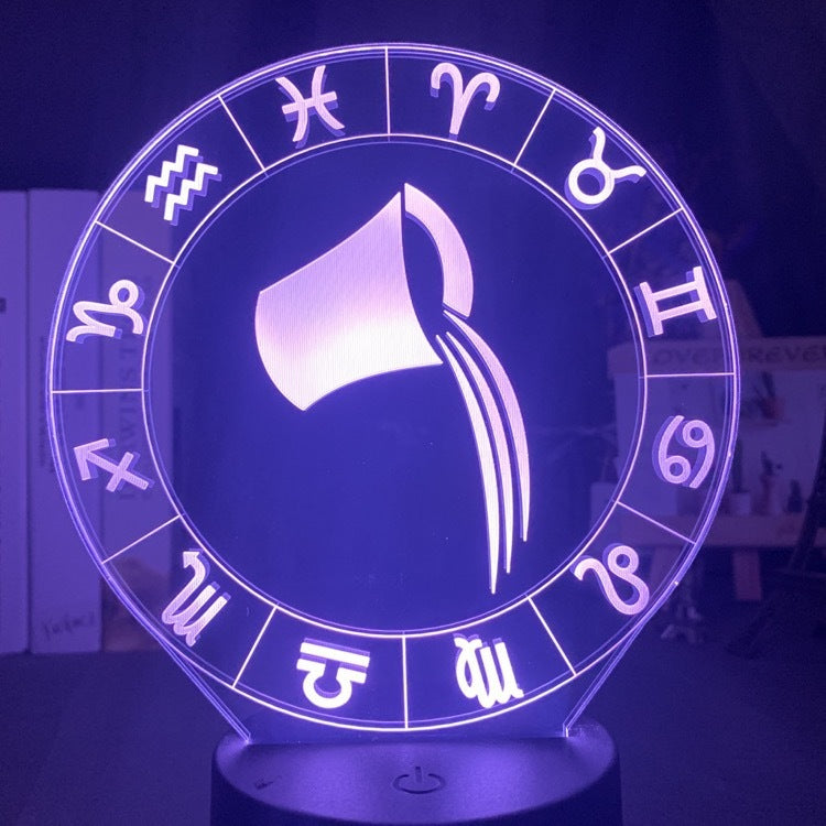 Twelve constellations acrylic 3d night light