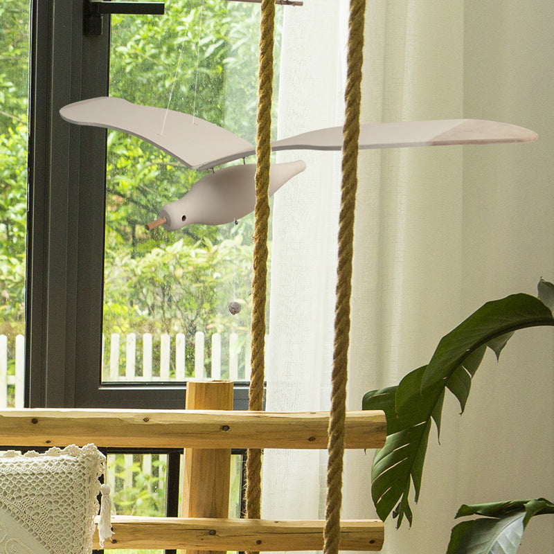 Creative Wooden Will Fly Seagull Shape Floating Window Balcony Hanging Decorations