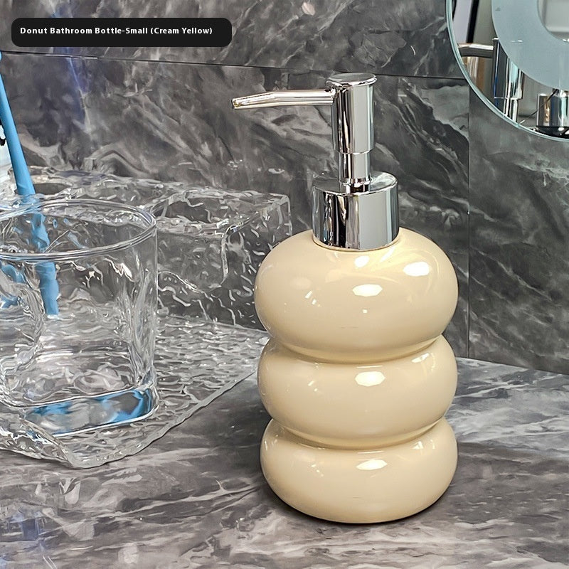 Ceramic Empty Bottle For Shower Gel Divided Into Bottles And Pressed