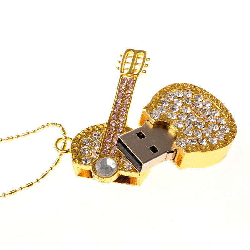 Creative Personality Crystal Violin Guitar USB  Drive