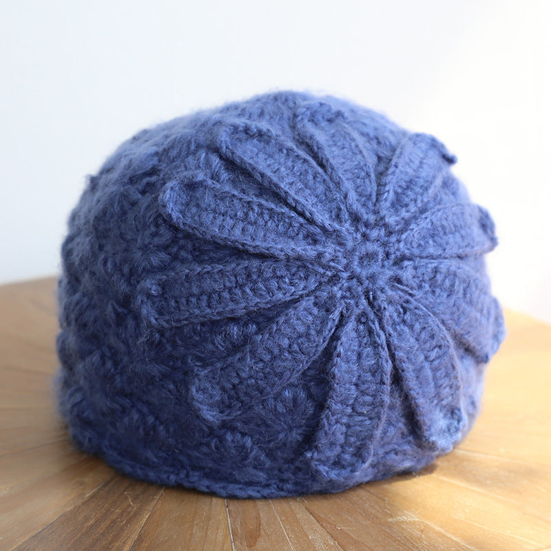 Hand knitted woolen hat women