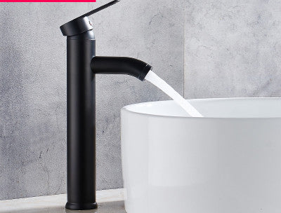 Mélangeur de lavabo chaud et froid rehaussé noir