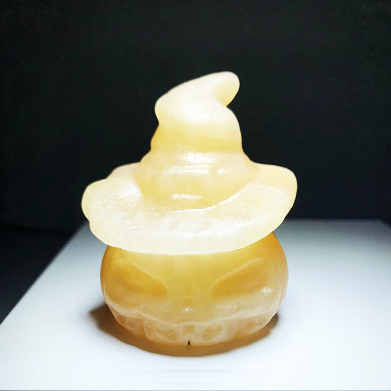 Natural Crystal Stone Carving Animal Ornaments Pumpkin Sprite