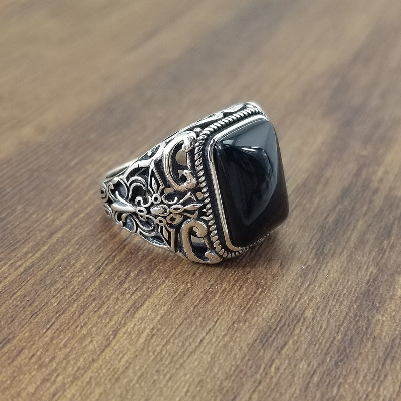 S925 sterling silver ring male ring