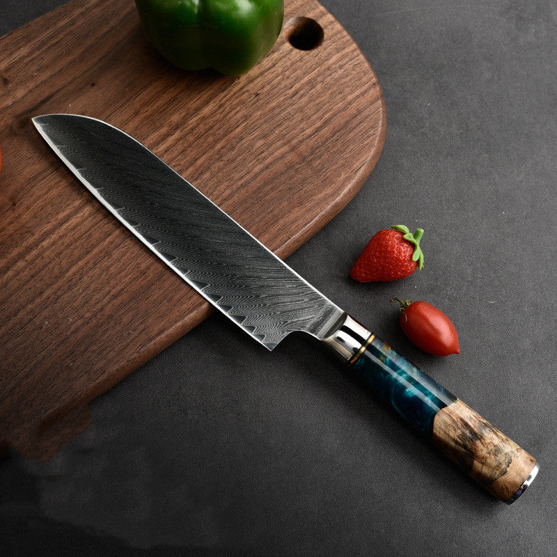 7-inch Santoku Knife Damascus Steel Meat Cutting