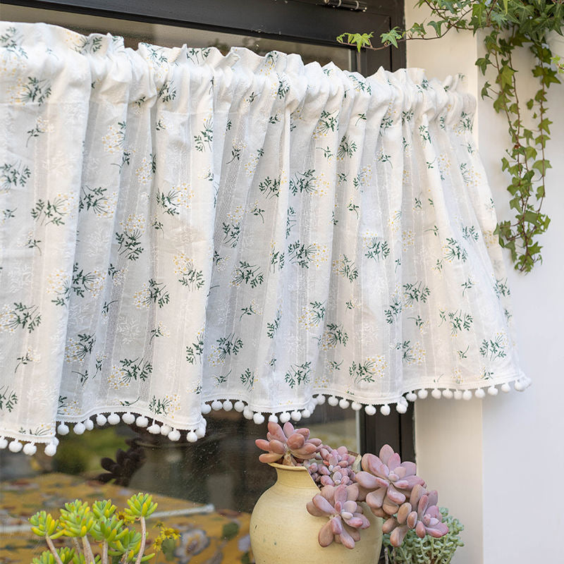 Tassel Curtain Kitchen Short Curtain Floating Window Coffee Curtain