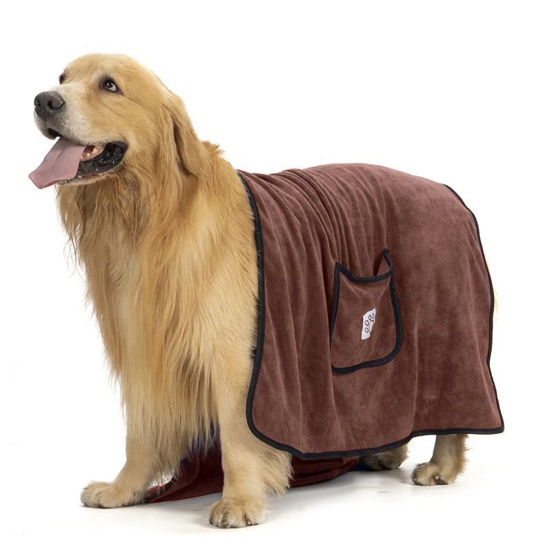 Pet Towel Dog Bathrobe Water Absorbent And Quick Drying Cleaning Beauty Glove Style Pocket Dog Bath Towel Accessori Cani
