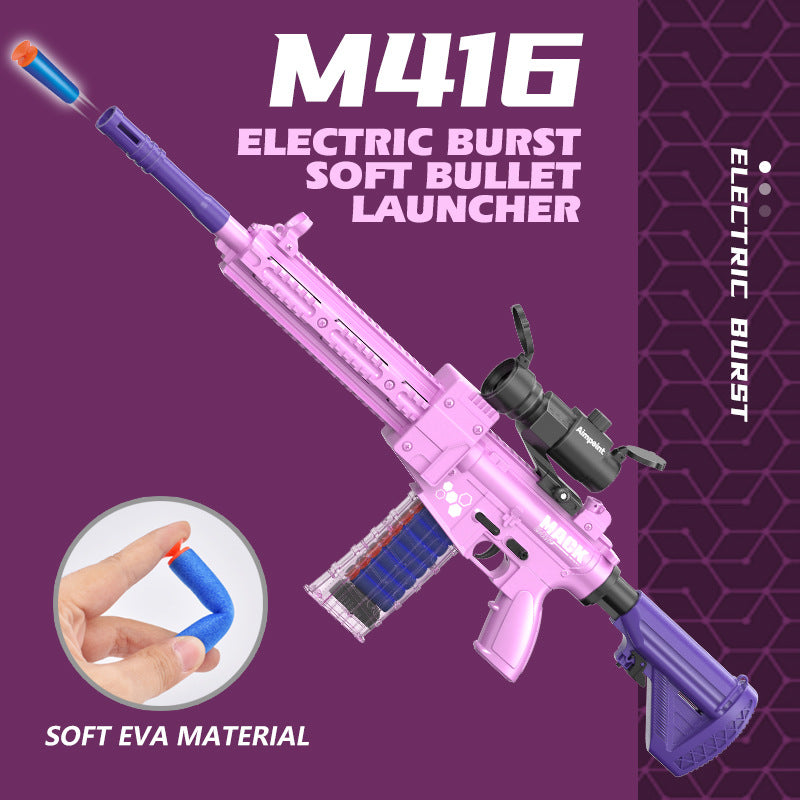 Electric Continuous Hair Soft Bullet Gun Sponge Sucker Soft Bullet Boy Toy