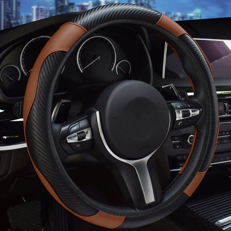 Car Steering Wheel Cover Elastic Rimless Leather