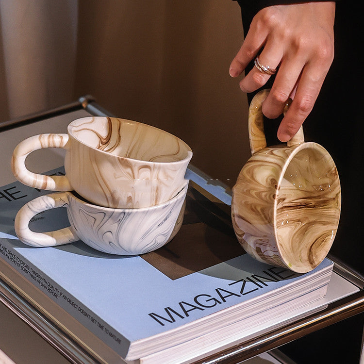 Ceramic Coffee Cup Marble Texture Medieval Style