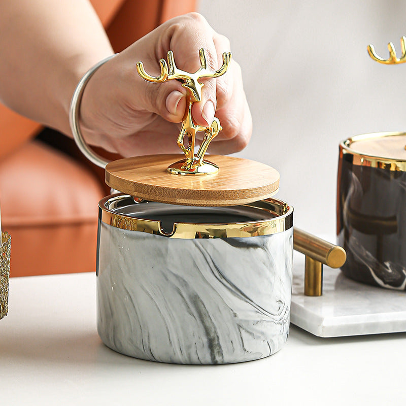 Household Ceramic Windproof Fly Ash Decorative Ashtray