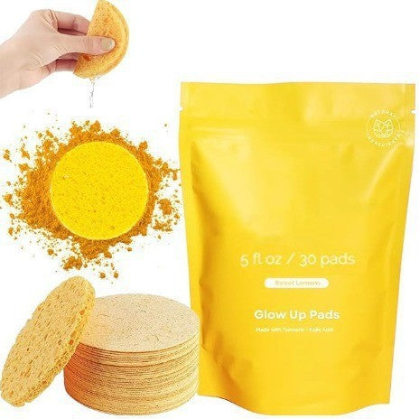 Gentle Skin Care Daily Cleaning Exfoliating Compressed Sponge Turmeric Kojic Acid Cleansing Pad