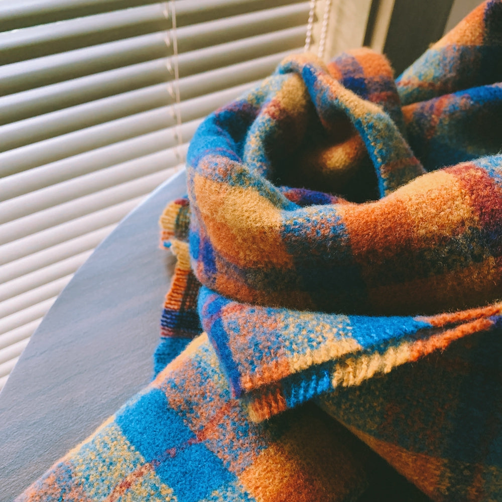 Grid Children Autumn And Winter Scarf Big Shawl