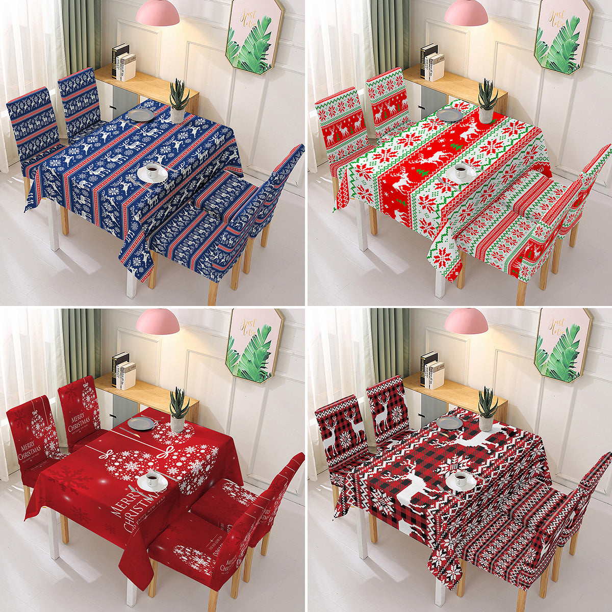 Stretch One-piece Chair Cover Printed Tablecloth
