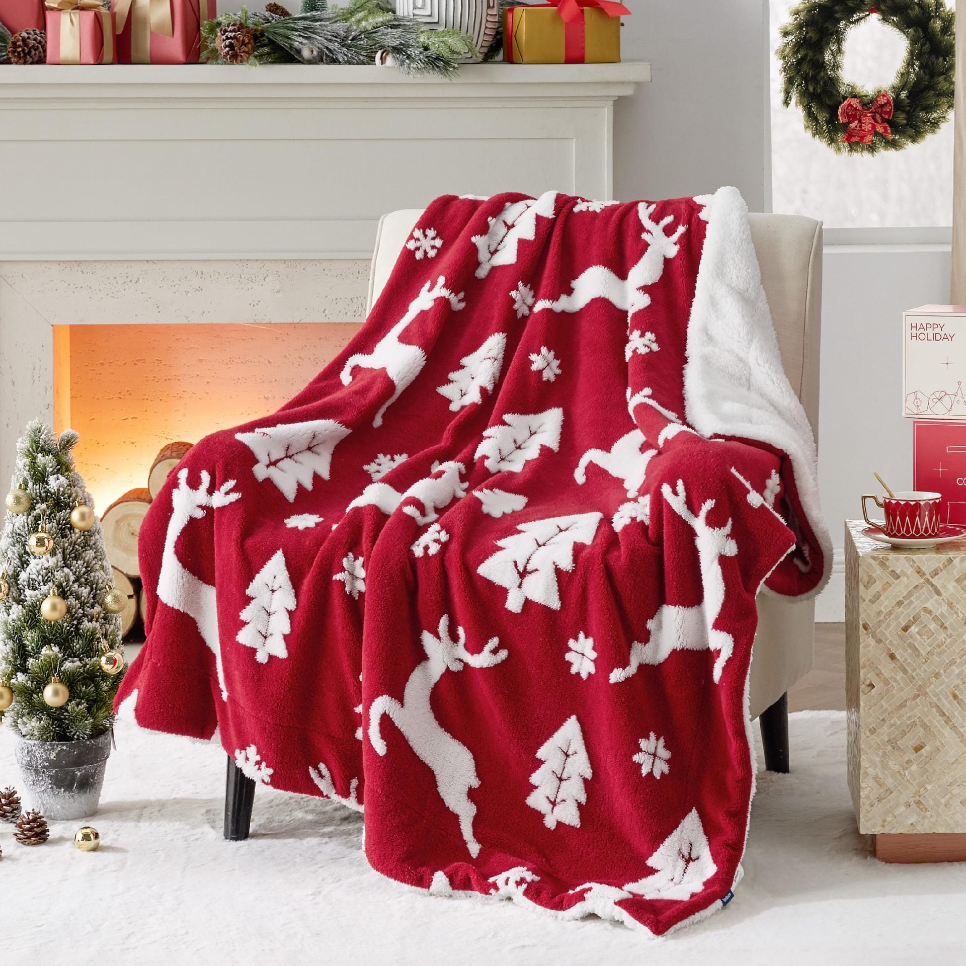 Christmas Corgi Dog Baby Blanket