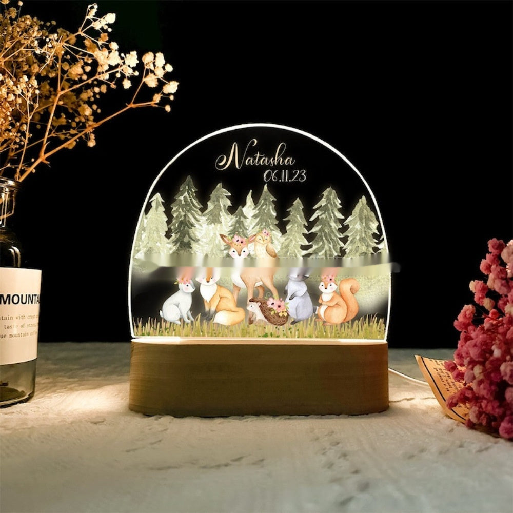 Acrylic 3D Small Night Lamp Giraffe Lion