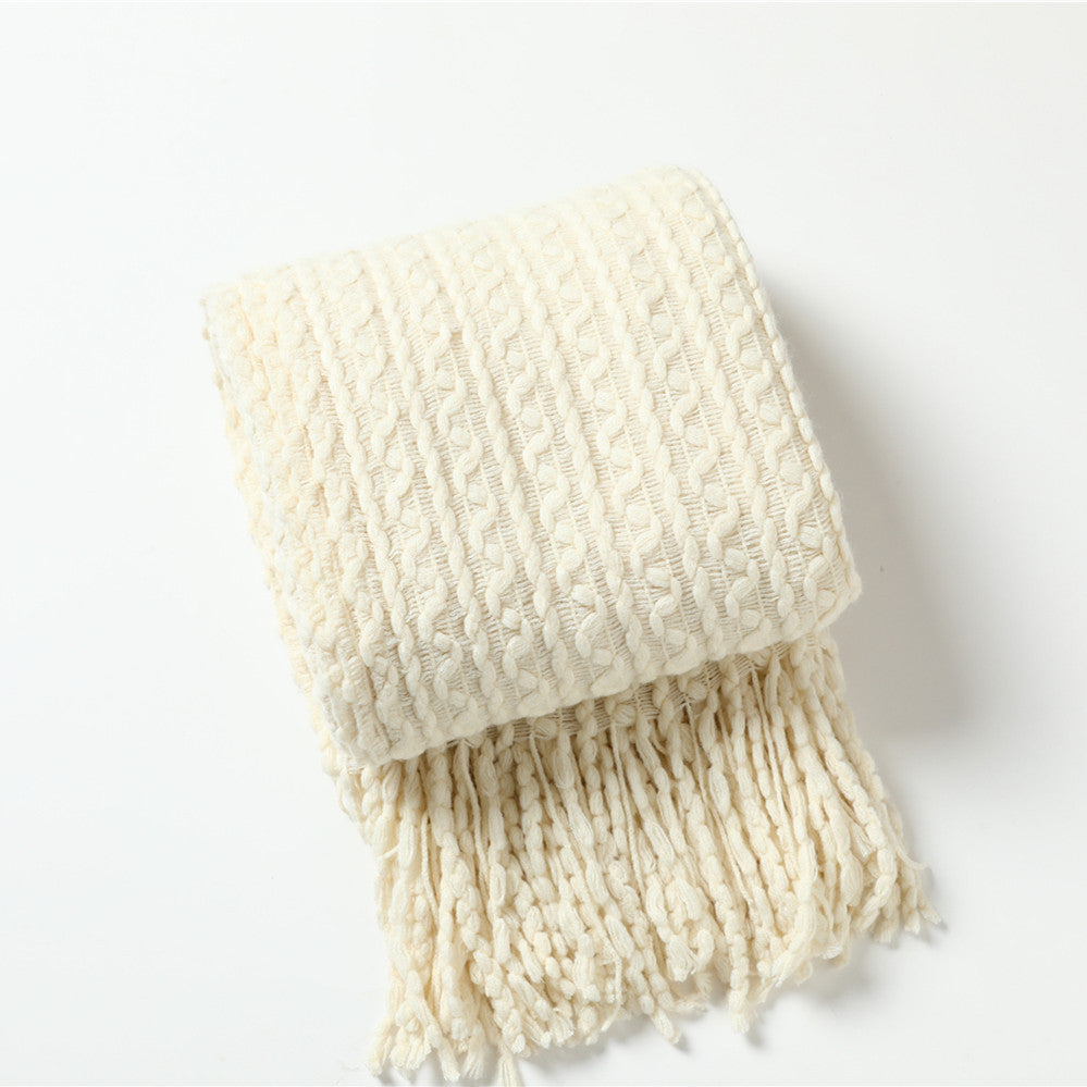 Sofa Towel Cover Cloth Tassel Wool Blanket Air Conditioning Blanket