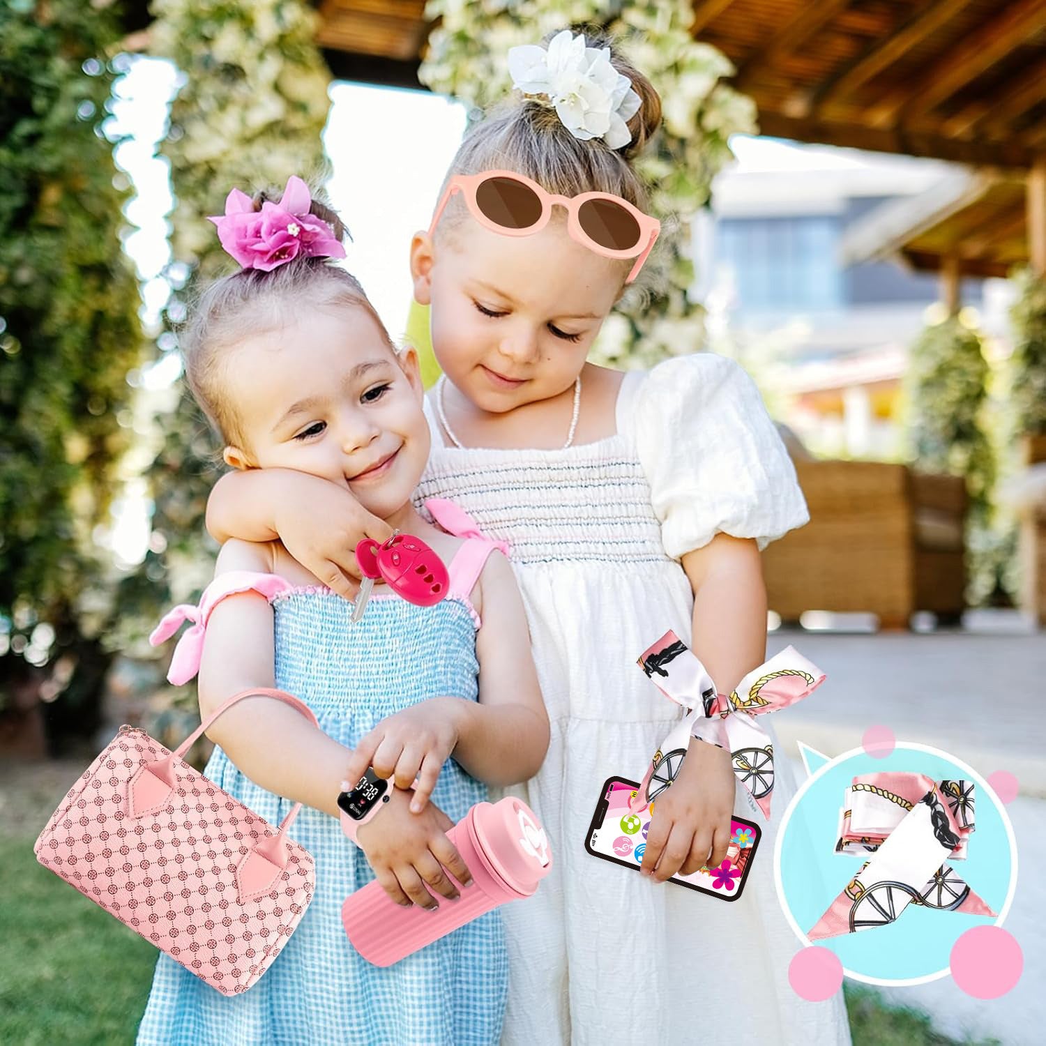 Simulation Children Play House Handbag Toy Watch Coin Purse Girl's Birthday Gift Cell Phone Bag