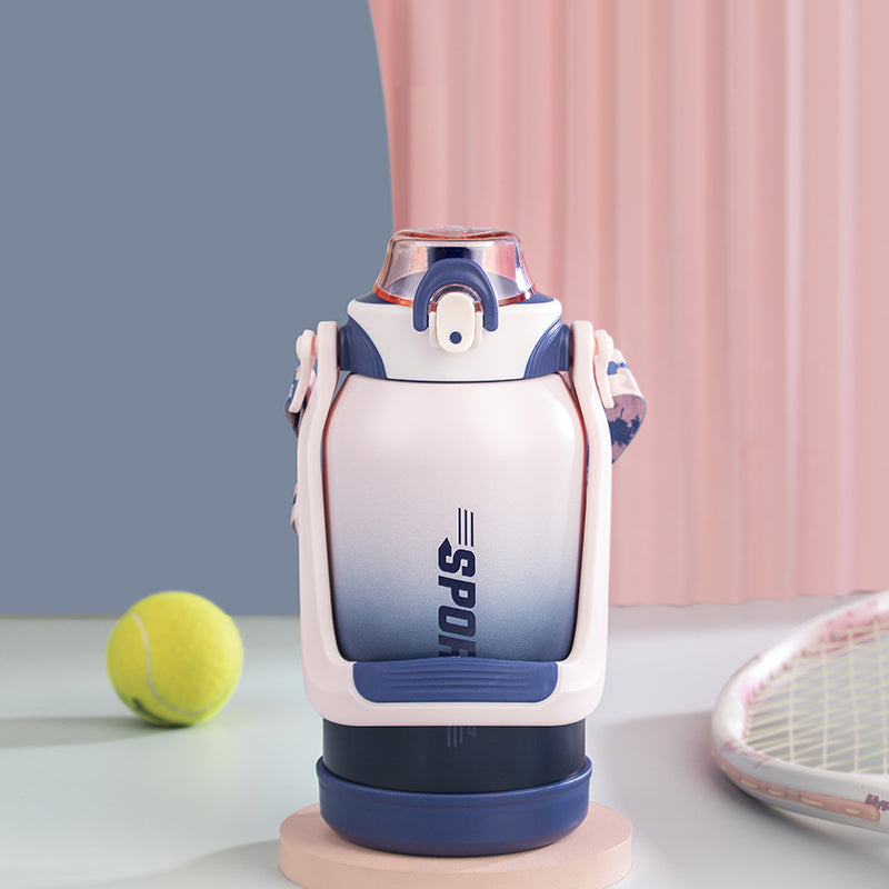 Bouteille d'eau de sport en acier inoxydable 316 avec paille