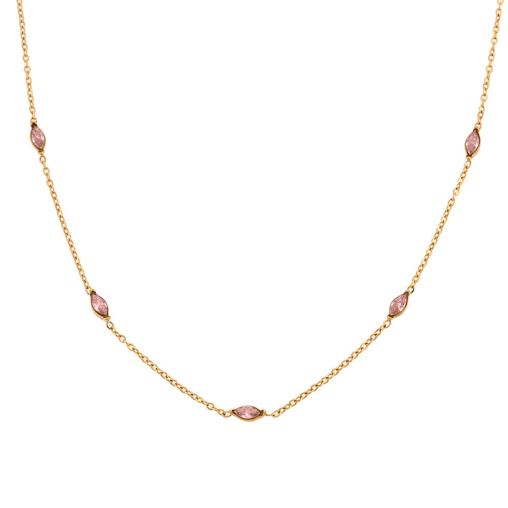 Stylish Simple And Versatile Horse Eye Zircon Fine Necklace