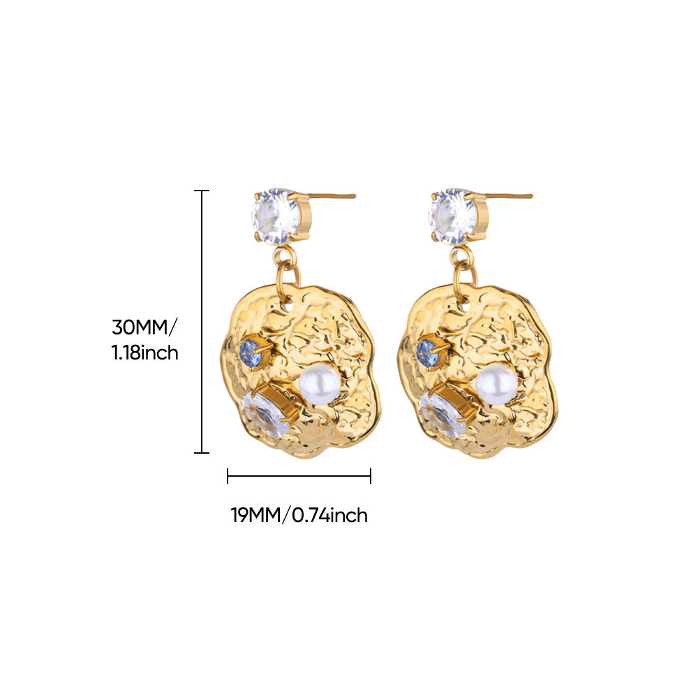 Design Flower Zircon Niche Pearl Earrings