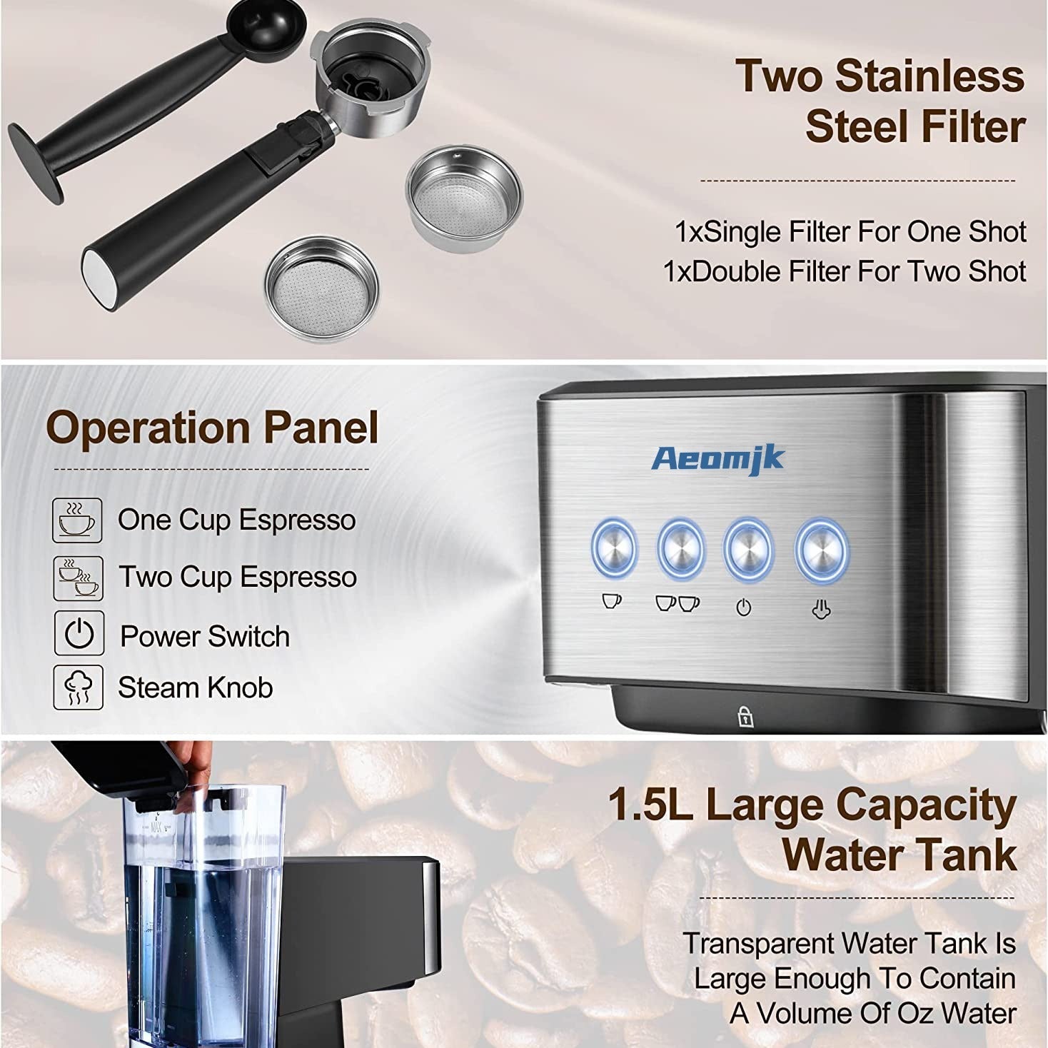 Italian Semi-automatic Concentrated High Pressure Extraction Frothed Milk Coffee Machine