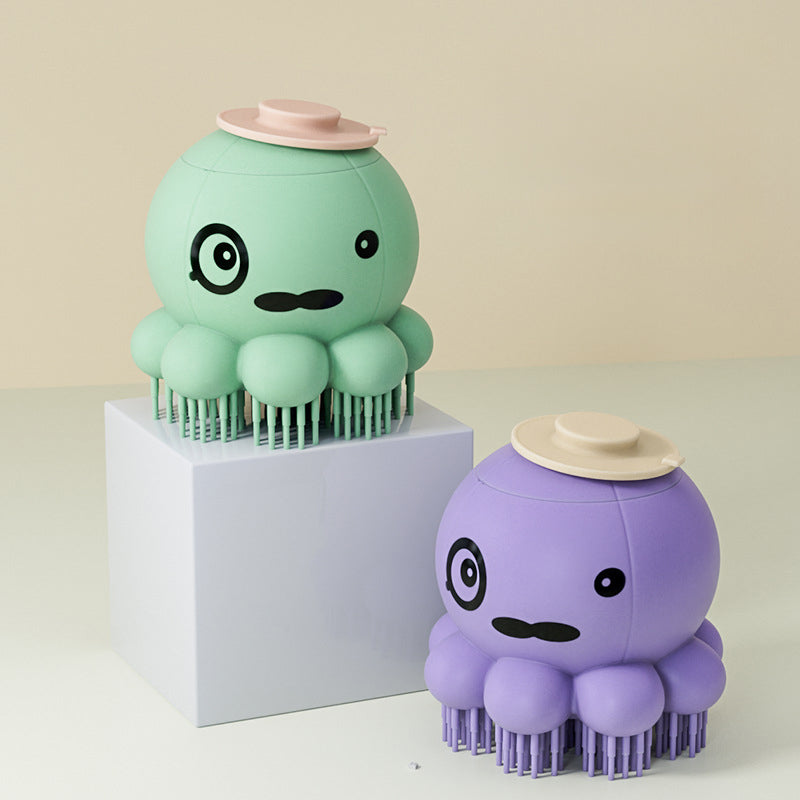 Pet Bath Brush With Body Wash Dog Bath Device Cat Silicone Bath Massage Comb