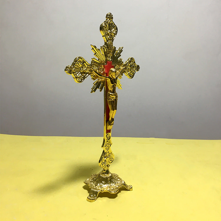 Golden Vertical Cross Home Decoration