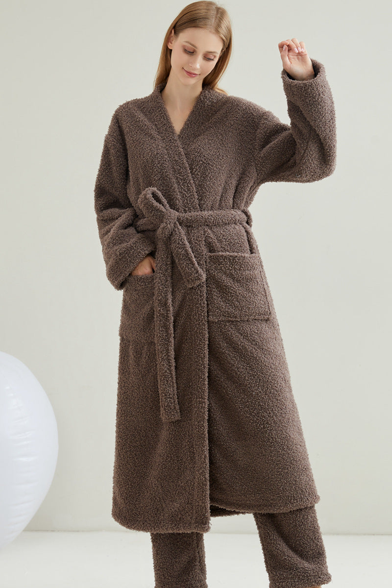 Flannel Casual European And American Loose Nightgown