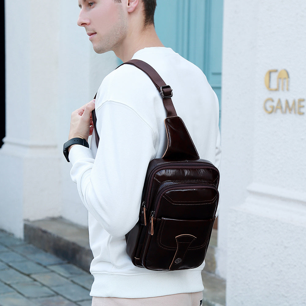 Sac de Poitrine Homme Tendance Urbaine Bandoulière