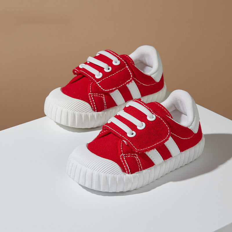 Baby Breathable Canvas Shoes With Soft Soles For Toddlers