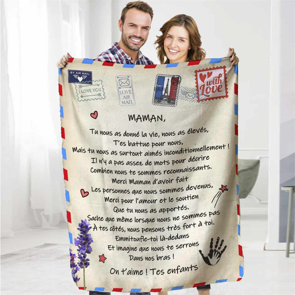 French Gift Blanket For Mom Flannel Blanket