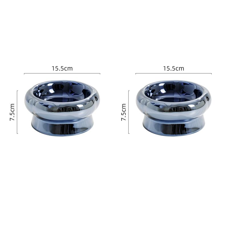 Electroplated Ceramic Cat Bowl Is Tip Proof