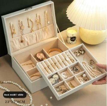 Boîte de rangement de bijoux Boîte à bijoux de luxe exquise pour colliers boucles d'oreilles or