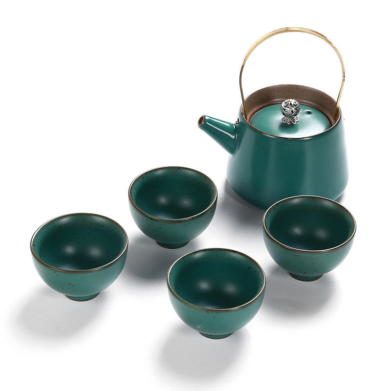 Tea Set Japanese Style Stoneware Tea Cup And Pot Small Set