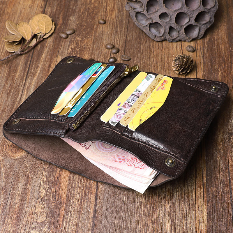 Sac à main vertical en cuir plissé pour homme, petit portefeuille zippé en cuir de vachette première couche