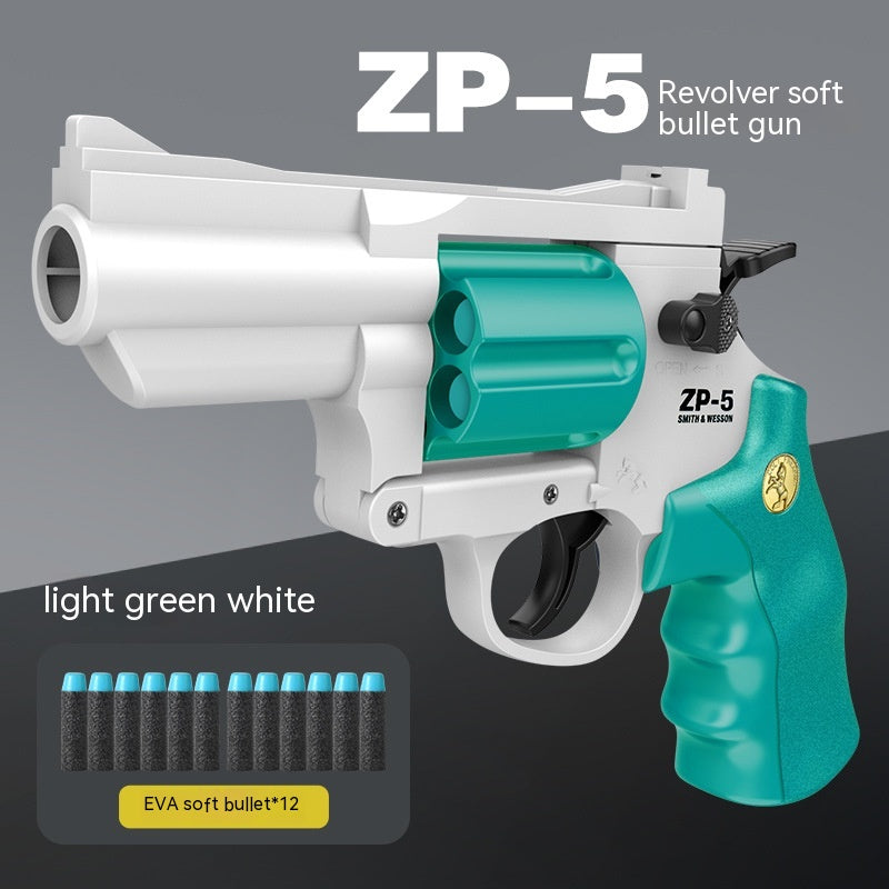 Children's Left-wheel Soft Bullet Gun Continuous Pistol Toy Smashing Gun Simulation Boy
