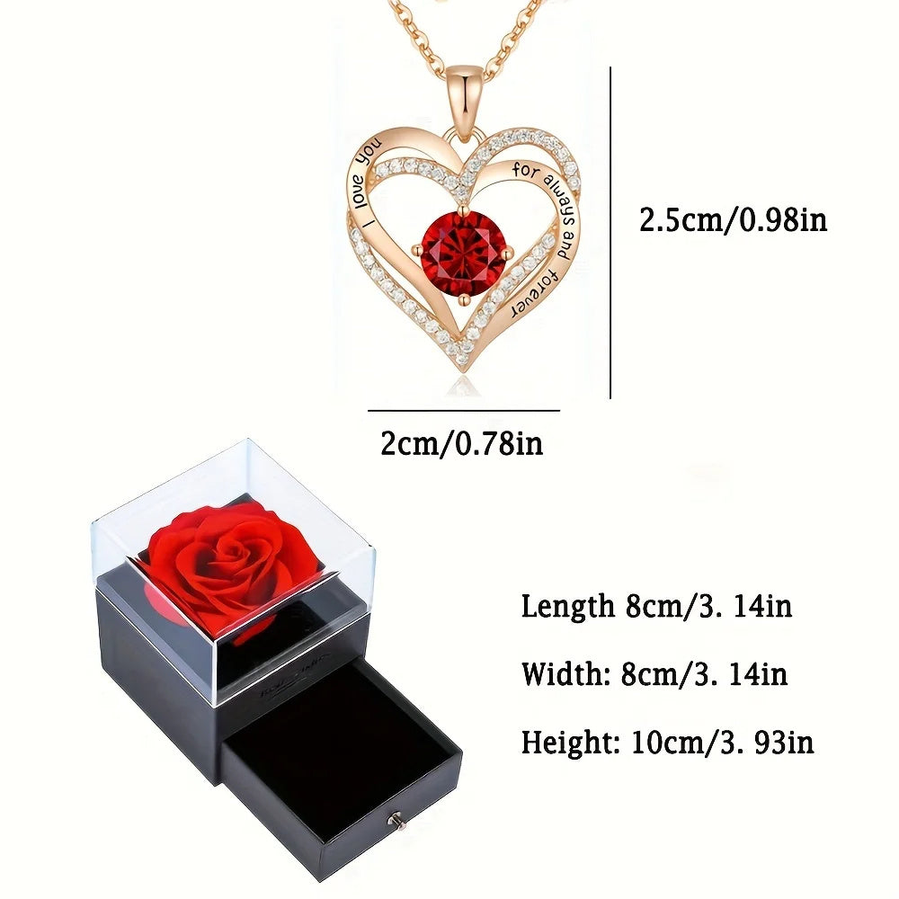 Necklace Female Red Sapphire Pendant Clavicle Chain Jewelry