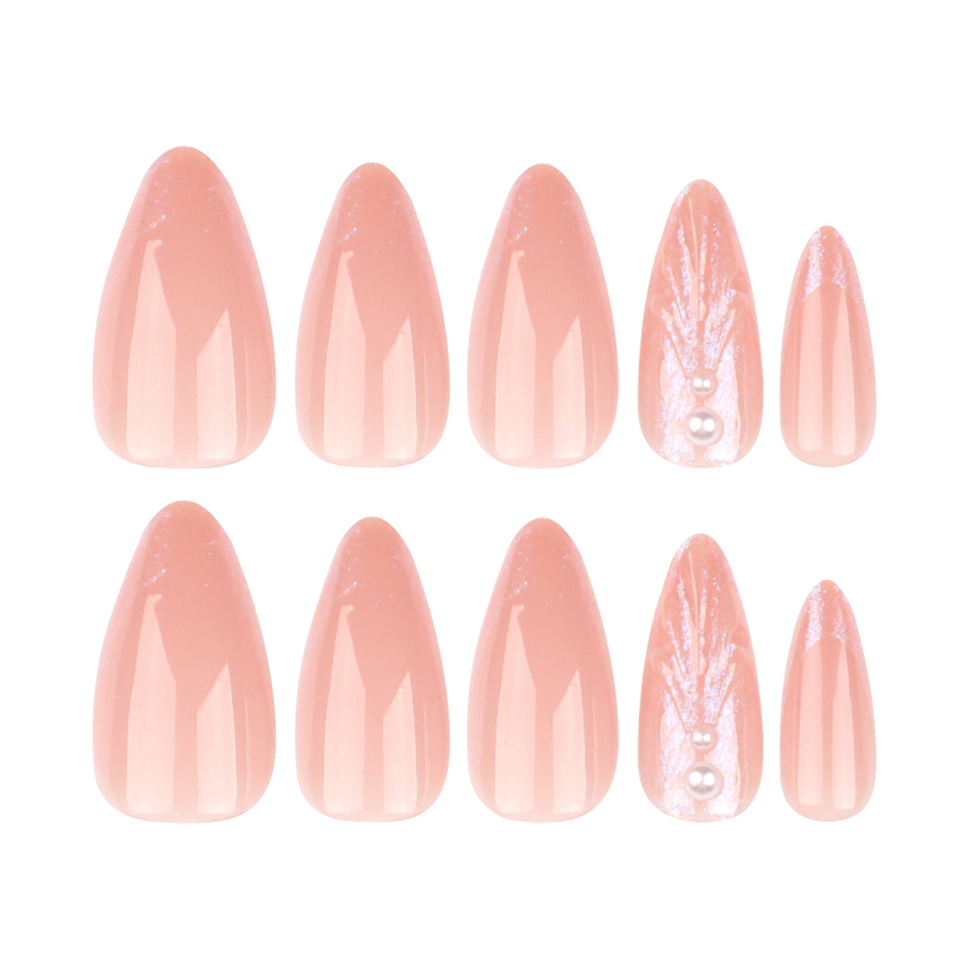 Nude Almond-shaped Three-dimensional Shell Wear Nail Polish