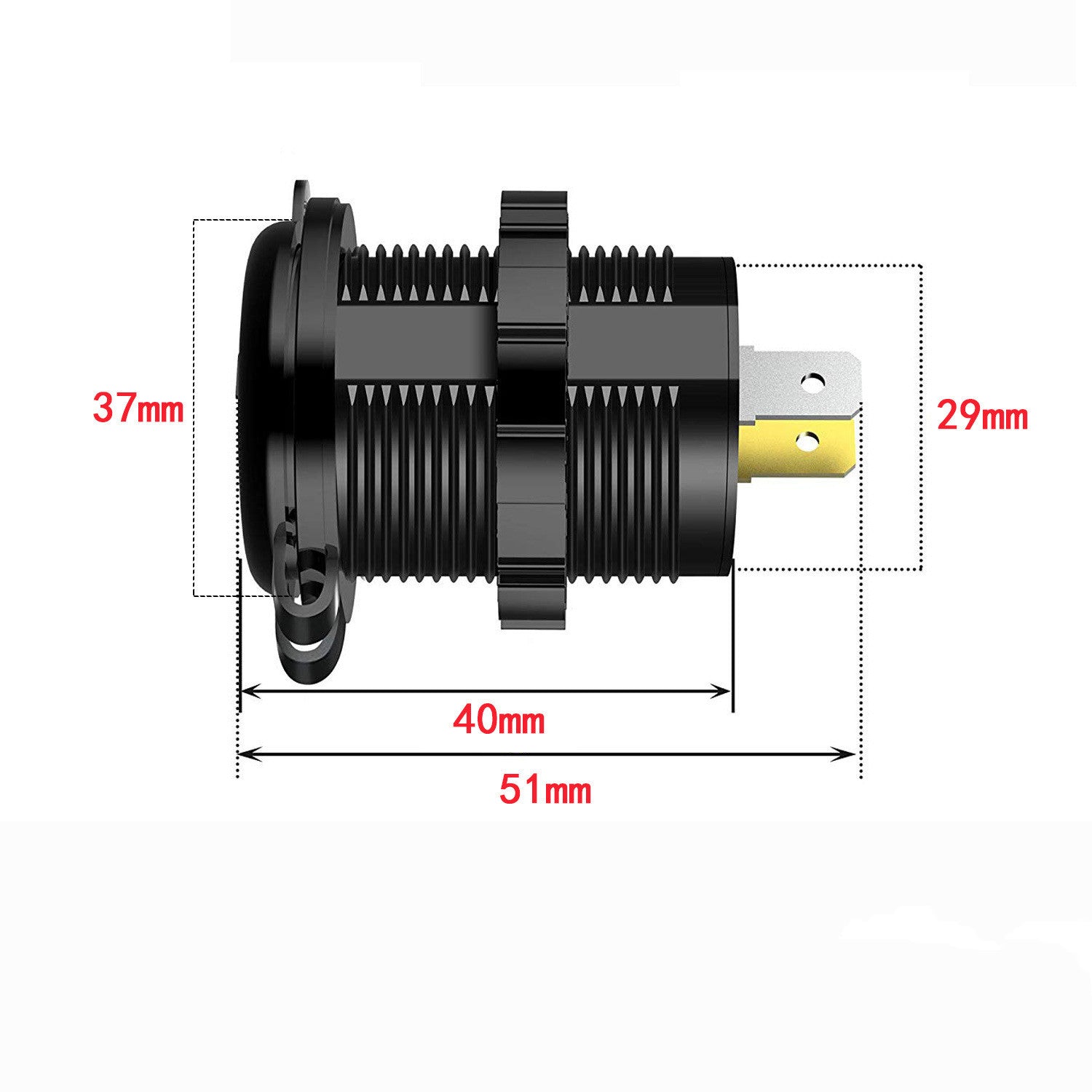 New Car Motorcycle Modified USB Charger Mobile Phone Tablet QC30 Metal Fast Charge Car Charger