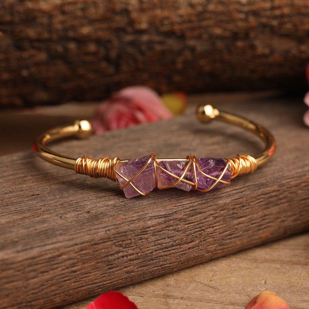 Ladies Stone Bead Amethyst Fashion Bracelet