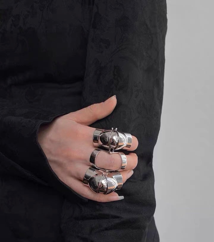 Simple Movable Couple Metal Armor Ring